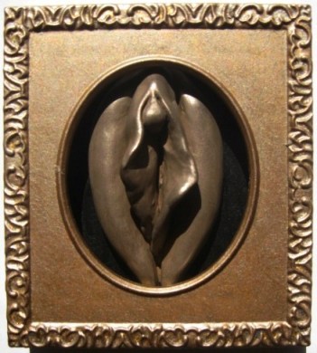 bronze labia sculpture